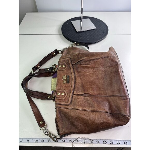 DISTRESSED Coach VTG Madison Claire Handbag Leather Brown 14334 - Picture 12 of 13